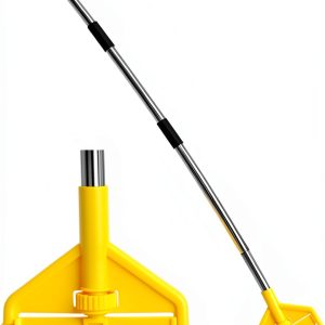 TOXYMHO Commercial Heavy Duty Mop Handle 58" Adjustable Yellow-0