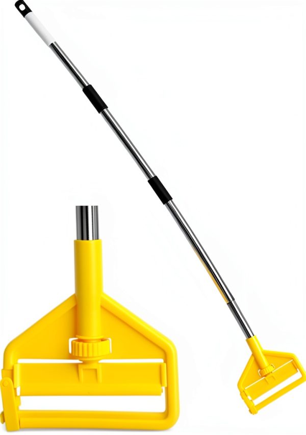 TOXYMHO Commercial Heavy Duty Mop Handle 58" Adjustable Yellow-0