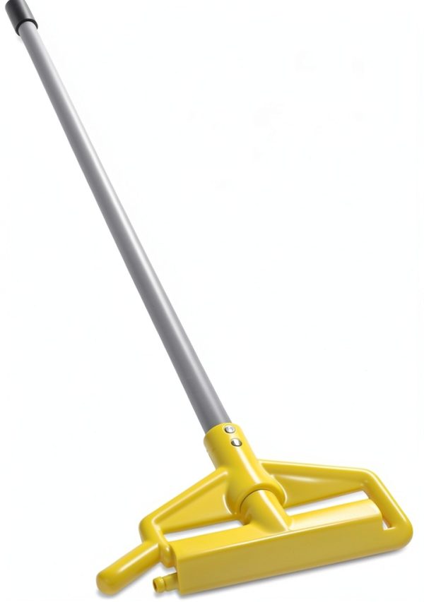 Rubbermaid Commercial H136 Invader Aluminum Side-Gate Wet-Mop Handle, 1 dia x 60, Gray/Yellow-0