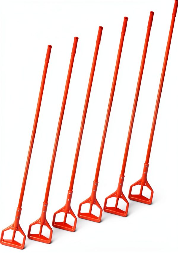 Matthew Heavy Duty Screw Clamp Mop Handle 60in Fiberglass Red 6Pack-0
