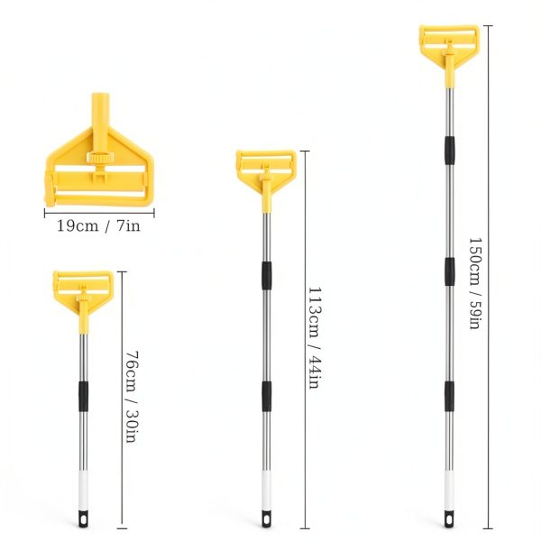 TOXYMHO Commercial Heavy Duty Mop Handle 58" Adjustable Yellow-1
