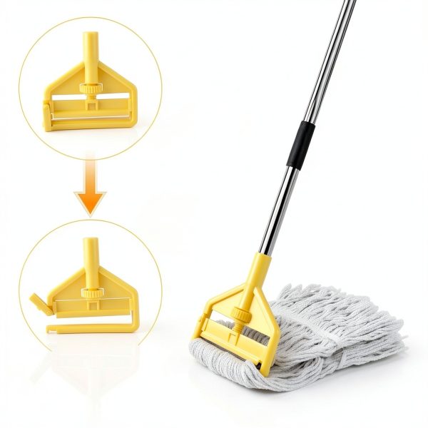 TOXYMHO Commercial Heavy Duty Mop Handle 58" Adjustable Yellow-3