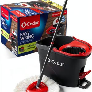 O-Cedar EasyWring Microfiber Spin Mop with Hands-Free Wringer Bucket-0